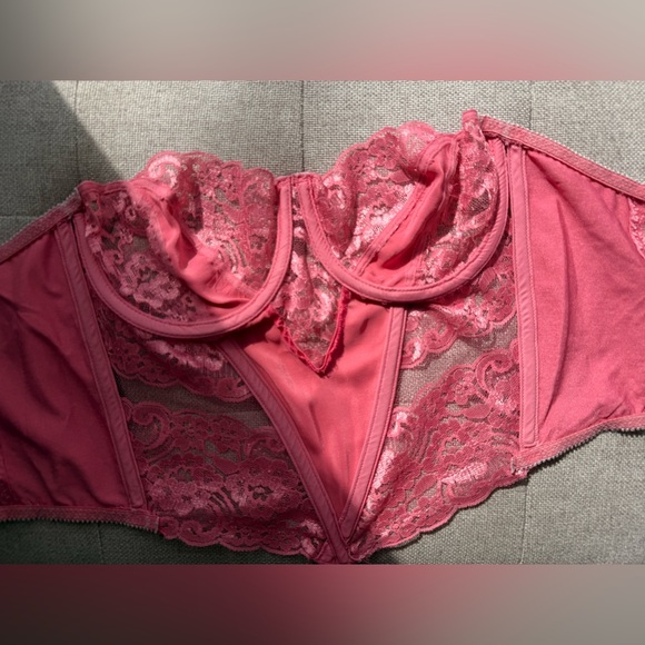 Vintage Christian Dior Pink Lace Lingerie Bustier Corset Size 36C - Picture 8 of 15